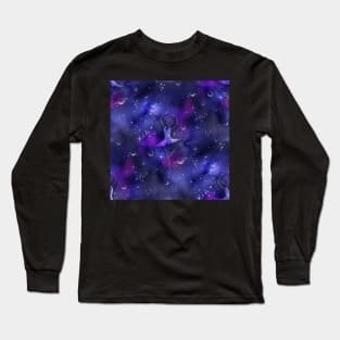 Texture of Cosmic Universe with Fantasy Ballerinas Long Sleeve T-Shirt